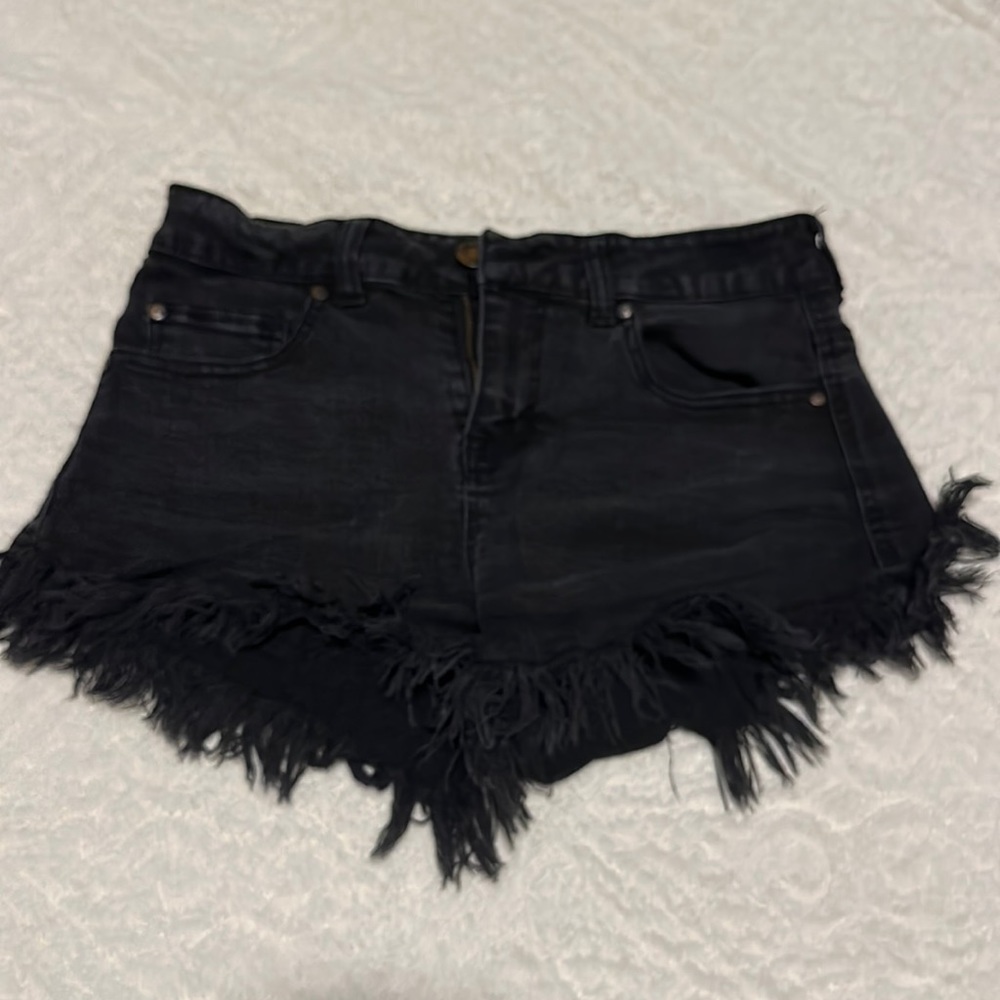 Black Jean Shorts